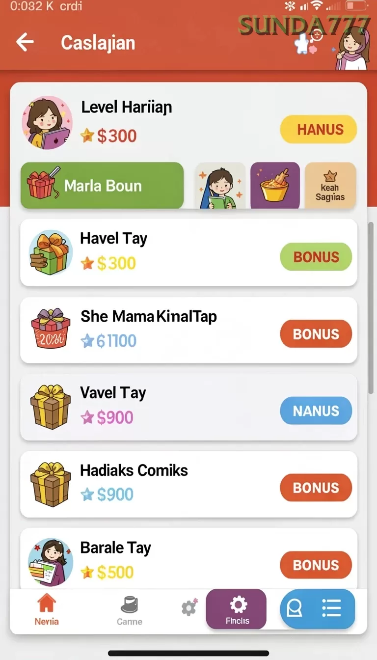 Cuplikan layar LUXURY333 — menu navigasi